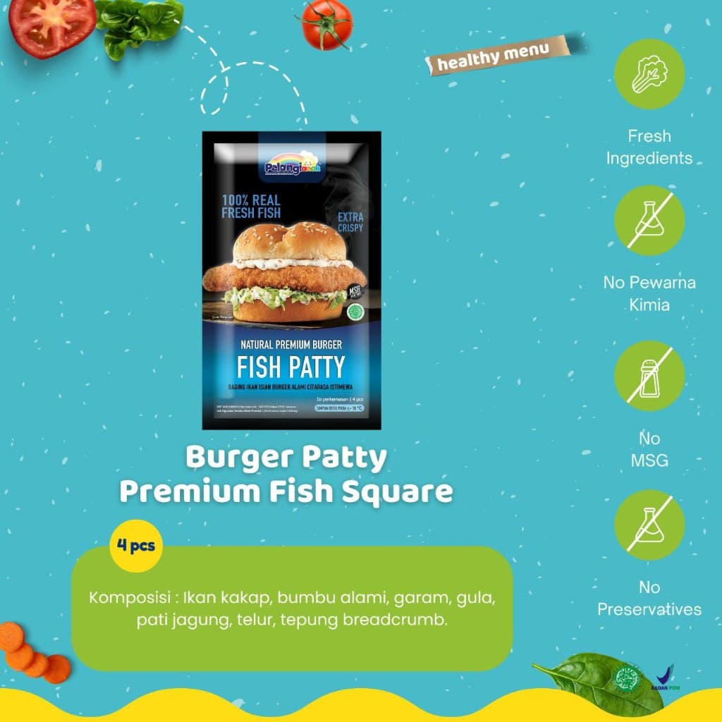 Fish Square atau Ikan burger Pelangi Anak MPASI