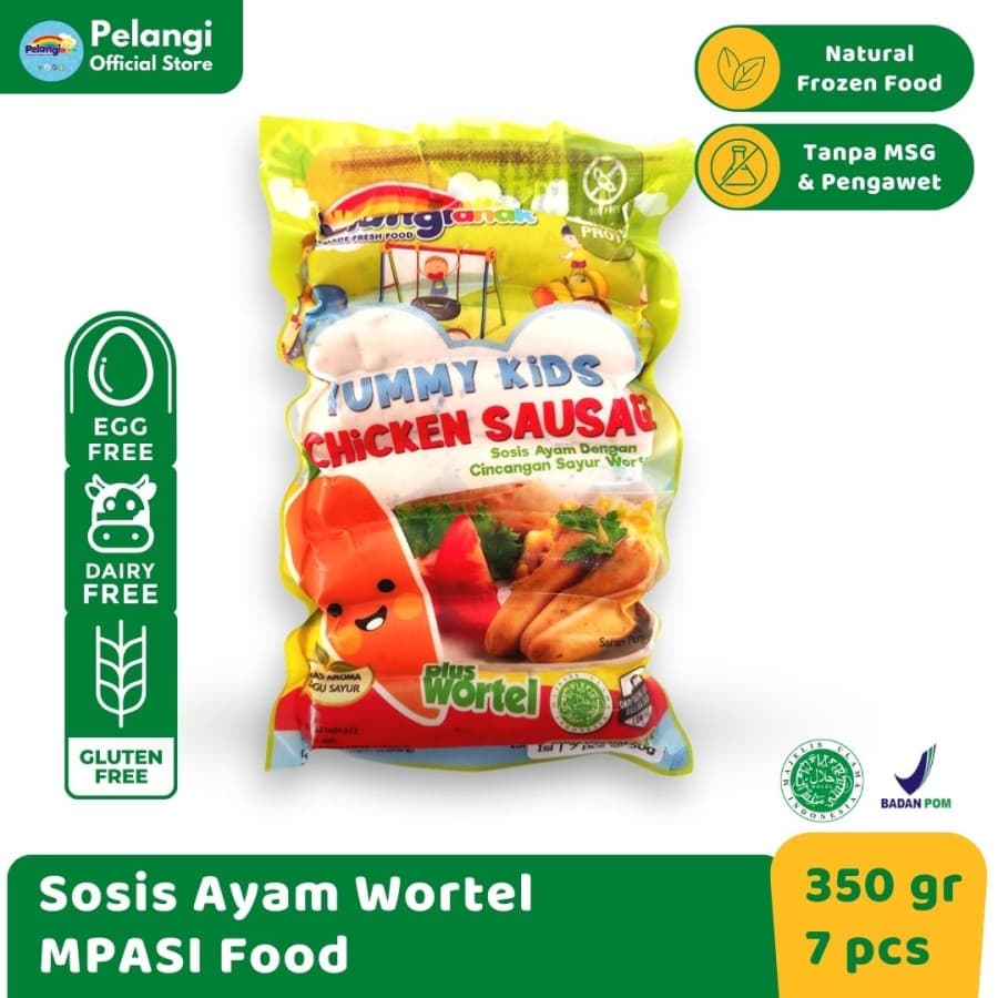 Pelangi Anak Sosis Ayam Yummy Kids MPASI Frozen Food