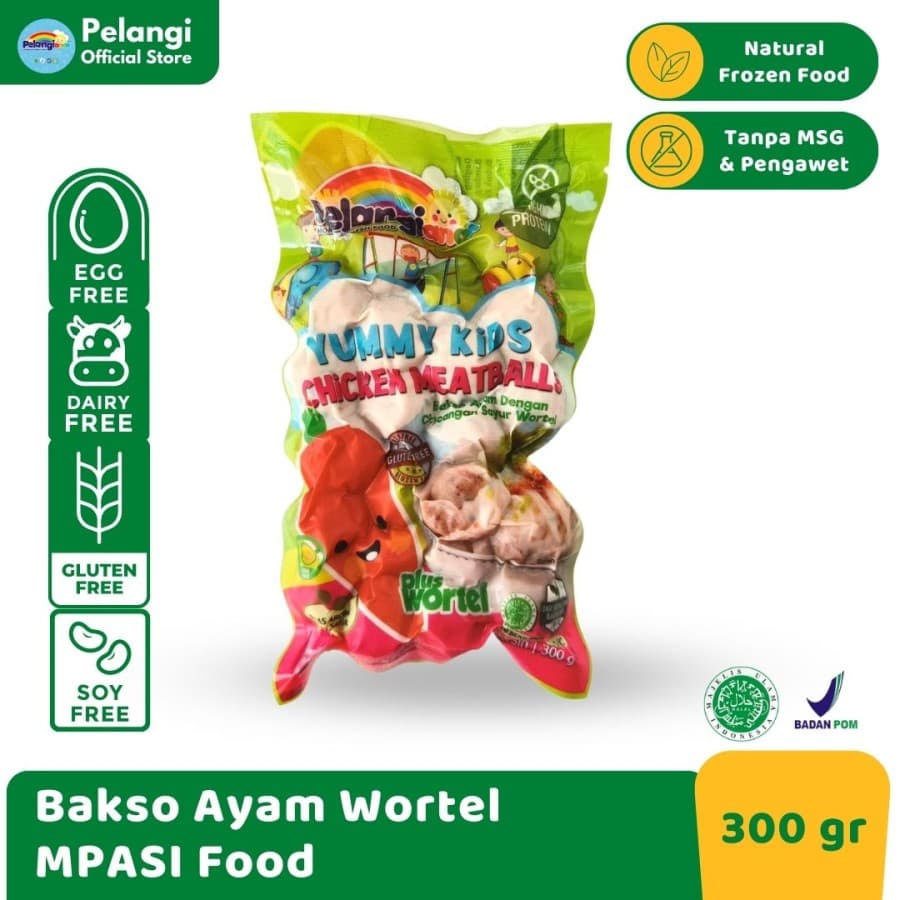 Yummy Kids Meatball Bakso Ayam Dan Wortel 300gr Pelangi Anak